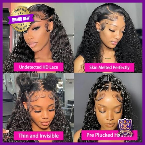 28 Inch 13x6 HD Lace Front Wig Human Hair Deep Wave Pre Plucked main image 5